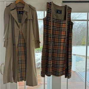Women’s long Burberry trench coat